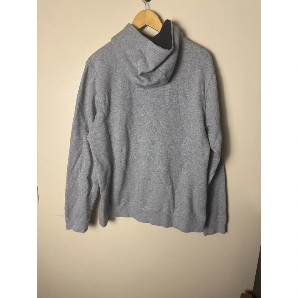Nike Hoodie‎ Pullover Fleece Sweatshirt Swoosh Logo Graphic Mens L Gray
